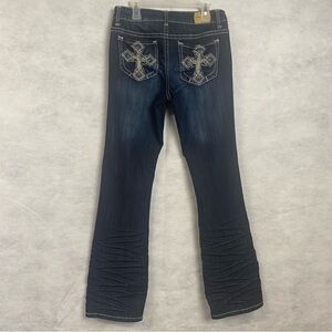 Wishful Park Jeans Sz 7 Bella Bootcut Embellished Embroidered Stretch Low Rise